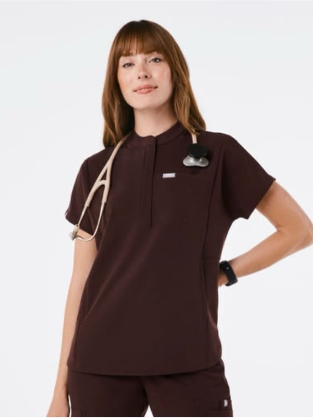 Figs Women's Espresso Montex Scrub Top